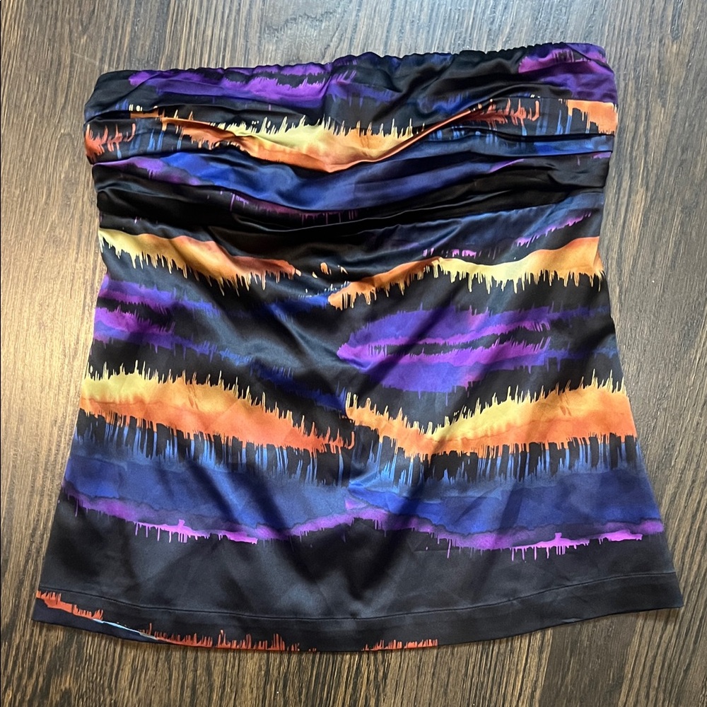 Vintage Y2K Express Women’s Colorful Jewel Tone Strapless Top/Tube Top 2000s